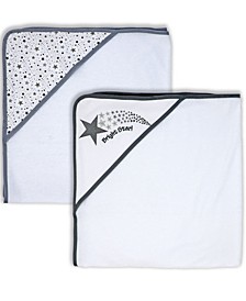 Baby Boys and Girls Star Hooded Towel, 2 Piece Set