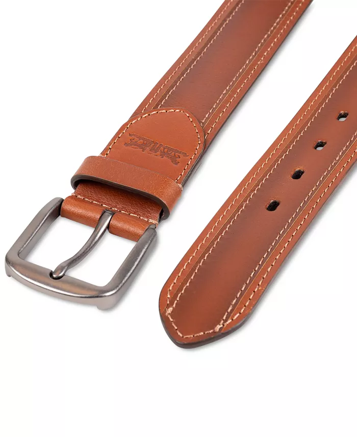 38MM Men's Stitched Leather Belt - thumbnail 4