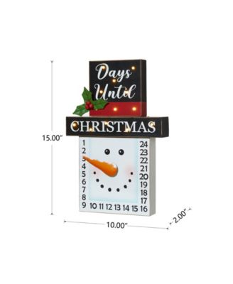 Wooden Christmas Snowman Countdown Calendar, 15"