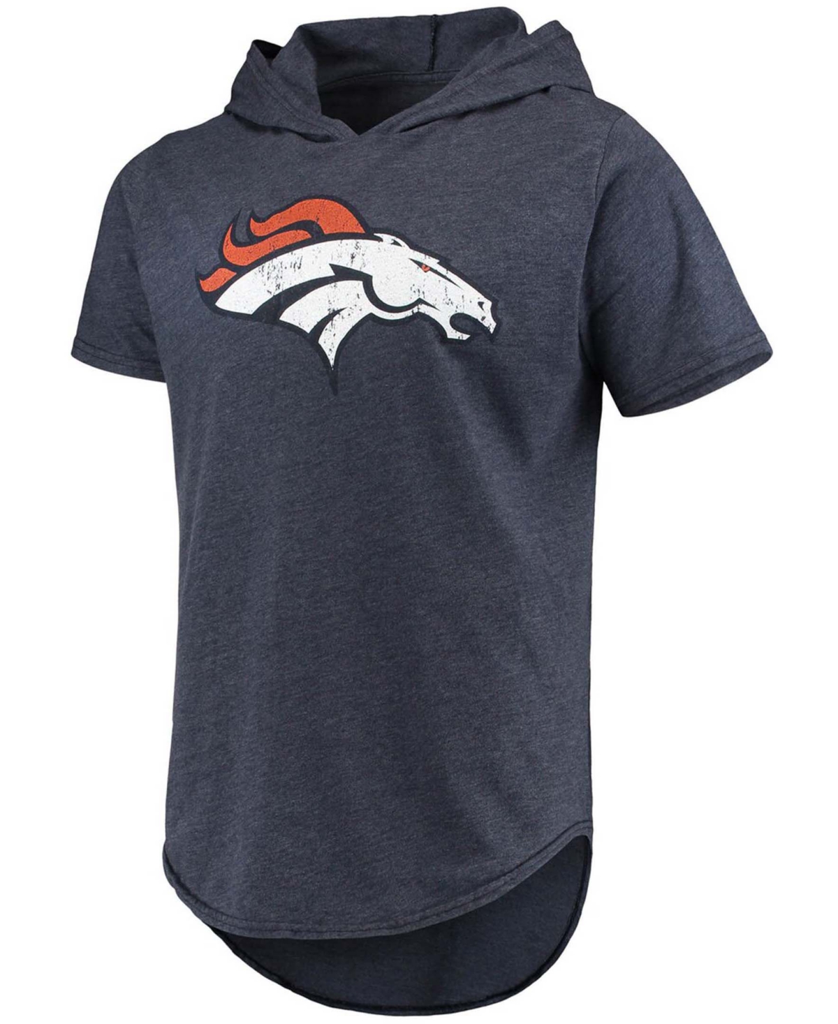 Men'sDenver Broncos Primary Logo Tri-Blend Hoodie T-shirt - Navy