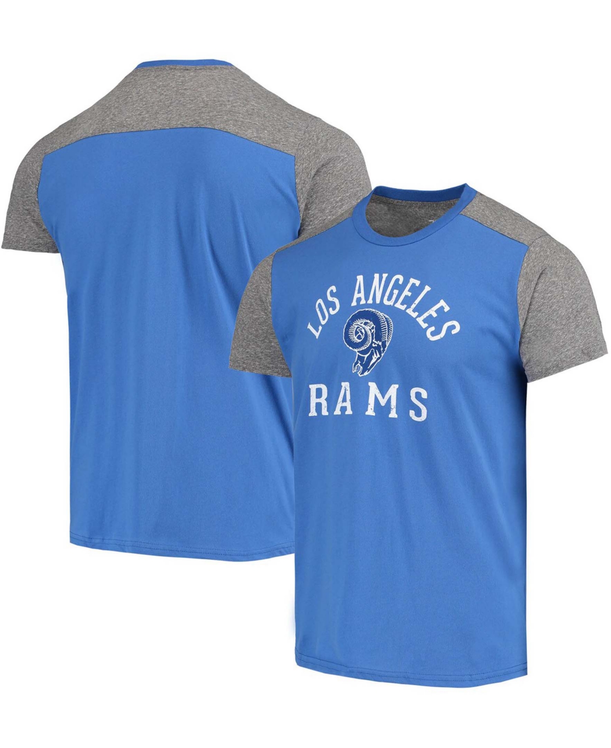 Shop Majestic Men's Royal, Heathered Gray Los Angeles Rams Gridiron Classics Field Goal Slub T-shirt In Royal,heathered Gray