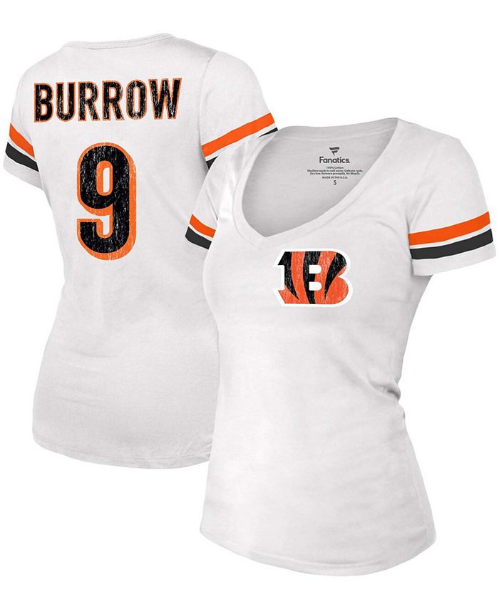 Fanatics Women's Joe Burrow White Cincinnati Bengals Name Number V-Neck  T-shirt - Macy's