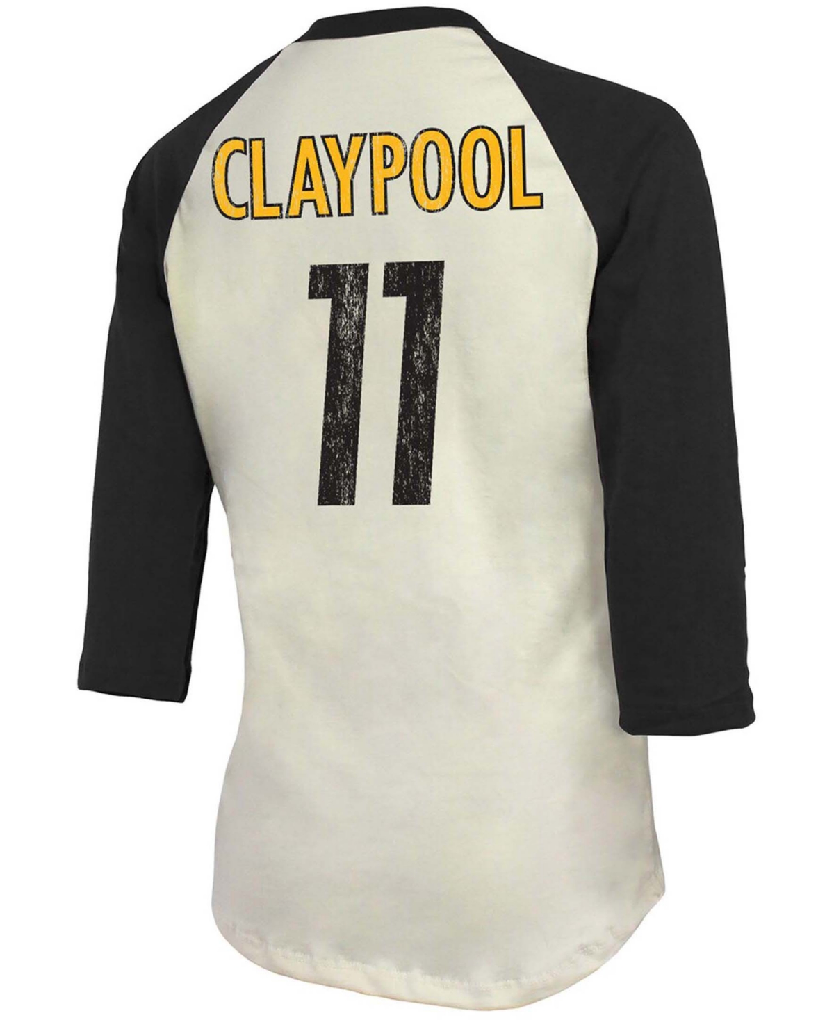 Shop Fanatics Women's Cream, Black Pittsburgh Steelers Player Raglan Name Number 3/4 Sleeve T-shirt In Cream,black