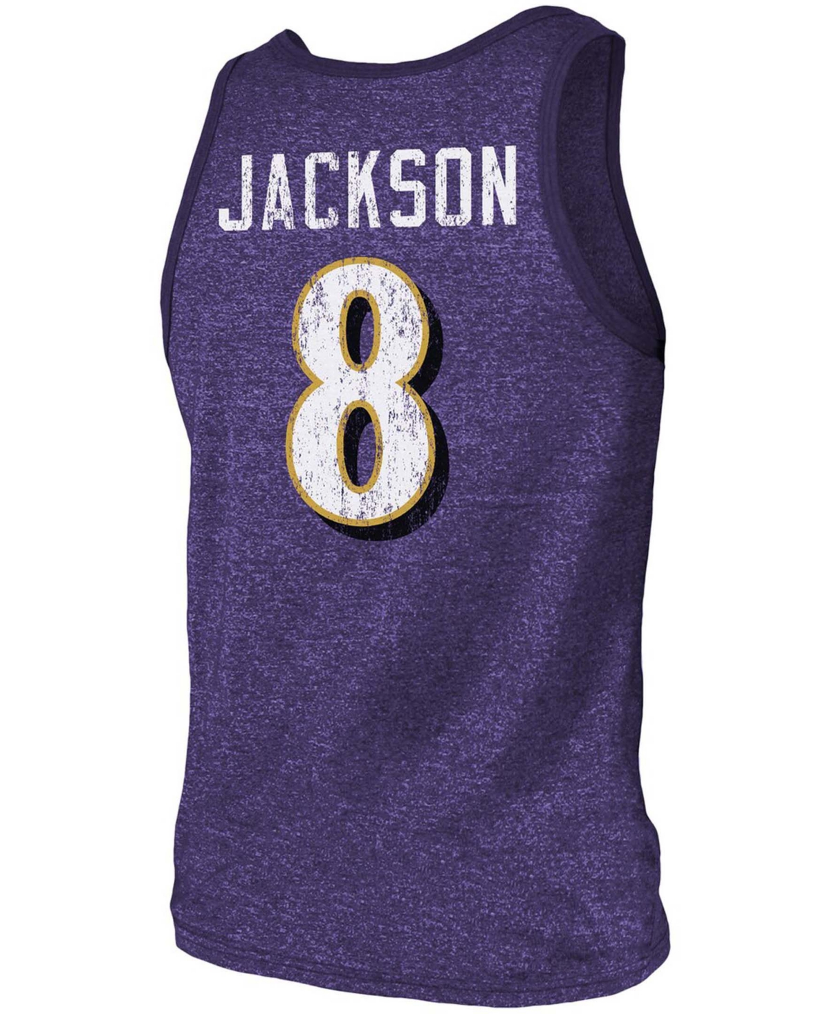 Shop Fanatics Men's Lamar Jackson Purple Baltimore Ravens Name Number Tri-blend Tank Top