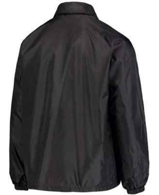 Men's Black Cleveland Browns Coaches Classic Raglan Full-Snap Windbreaker Jacket