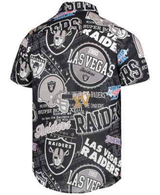 Men's Black Las Vegas Raiders Thematic Button-Up Shirt