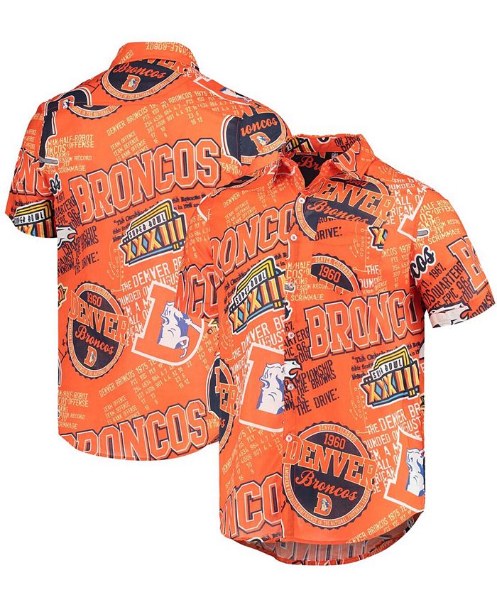 FOCO Men's Orange Denver Broncos Thematic Button-Up Shirt - Macy's