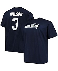 Men's Big and Tall Russell Wilson College Navy Seattle Seahawks Player Name Number T-shirt