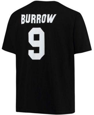 Men's Big and Tall Joe Burrow Black Cincinnati Bengals Player Name Number T-shirt