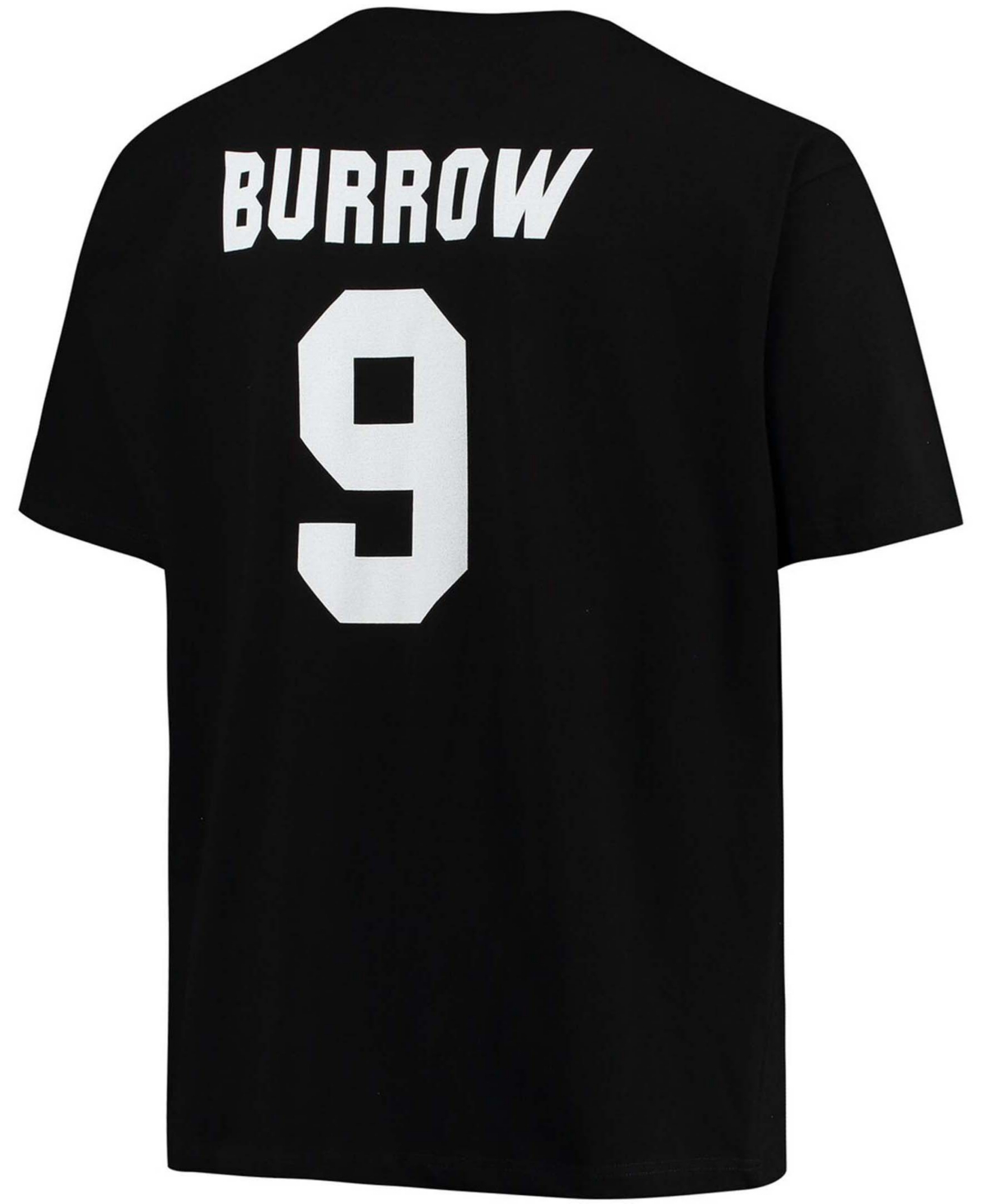 Men's Big and Tall Joe BurrowCincinnati Bengals Player Name Number T-shirt - Black
