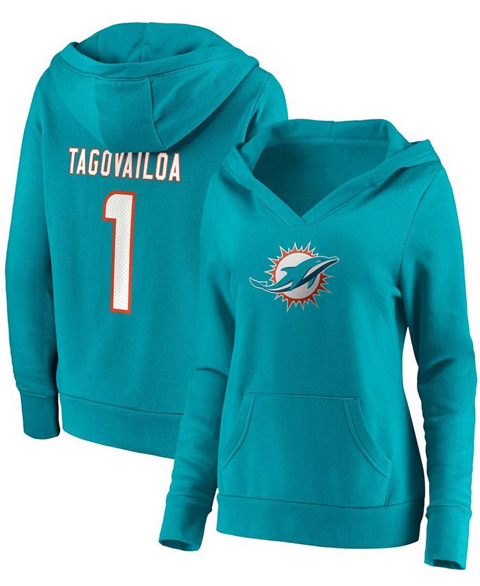 Fanatics Women's Tua Tagovailoa Aqua Miami Dolphins Player Icon Name Number  Pullover Hoodie - Macy's