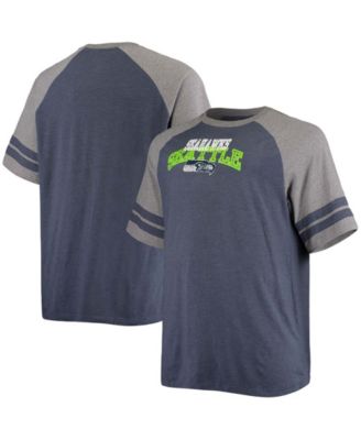 Lids Seattle Seahawks Big & Tall Raglan Short Sleeve Pullover Hoodie -  Heathered Gray/College Navy