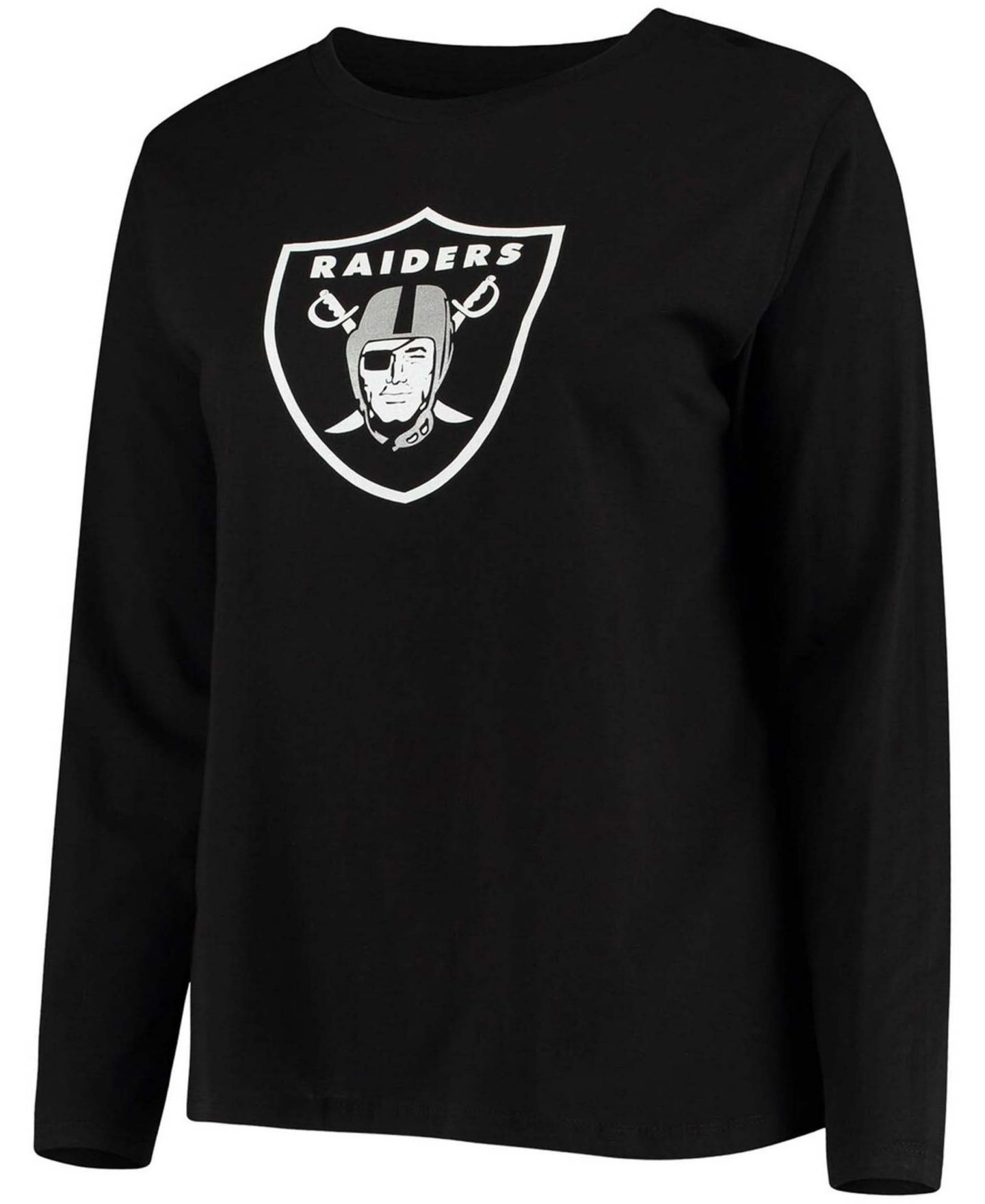 Женская футболка Fanatics Plus Size Black Las Vegas Raiders Primary Logo Long Sleeve — фото 3