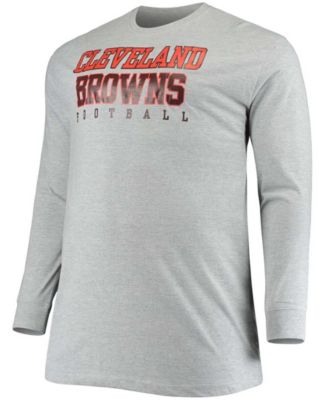 Men's Big and Tall Heathered Gray Cleveland Browns Practice Long Sleeve T-shirt