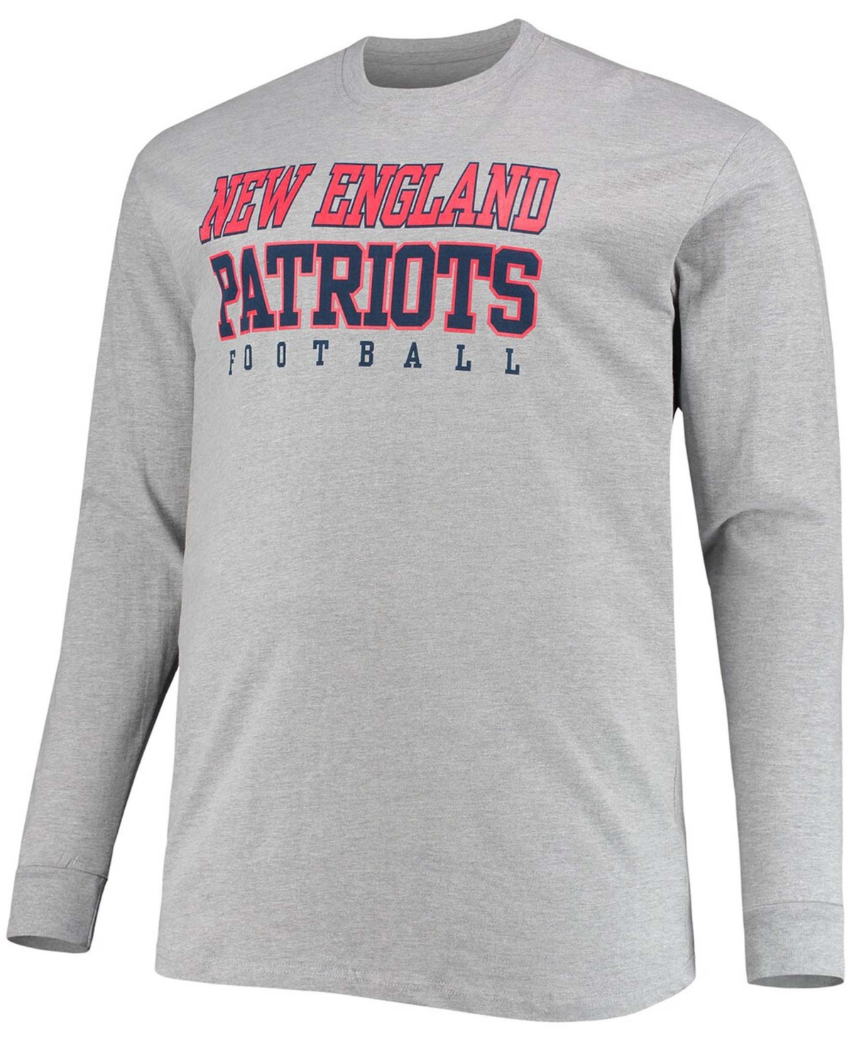 Men's Big and Heathered Gray New England Patriots Practice Long Sleeve T-shirt