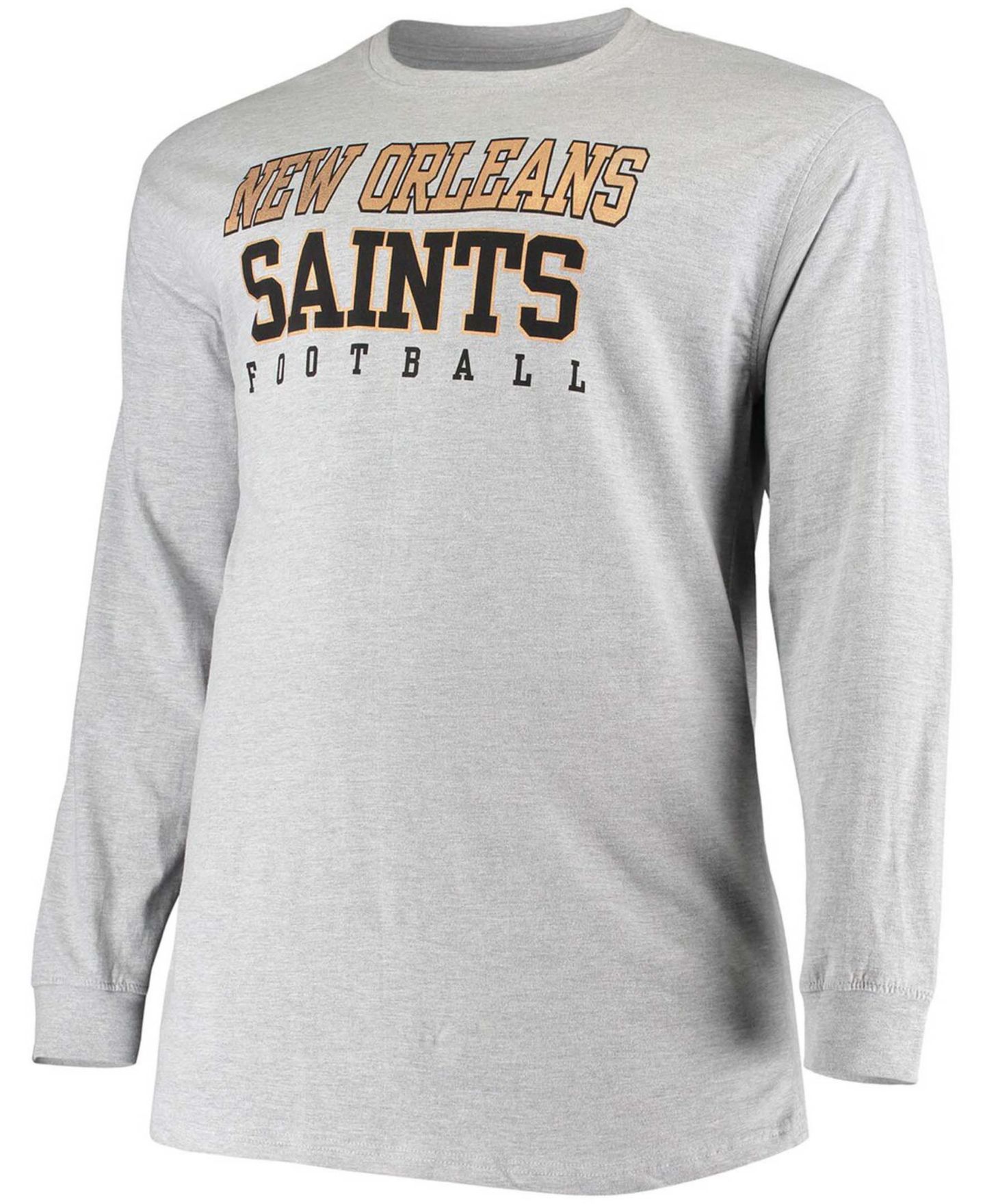Мужская футболка Fanatics Big and Tall Heathered Gray New Orleans Saints Practice Long Sleeve — фото 3