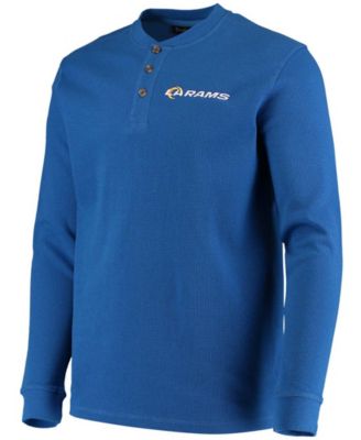 Men's Royal Los Angeles Rams Maverick Thermal Henley Long Sleeve T-shirt