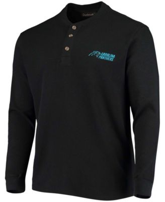 Men's Black Carolina Panthers Maverick Thermal Henley Long Sleeve T-shirt