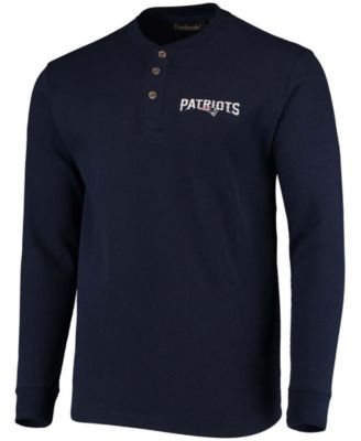 Men's Navy New England Patriots Maverick Thermal Henley Long Sleeve T-shirt