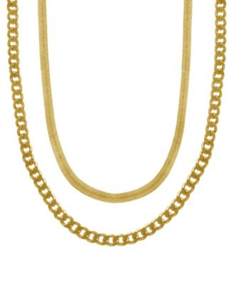 Gold Plated Double Strand Link Necklace 16" + 2" extender