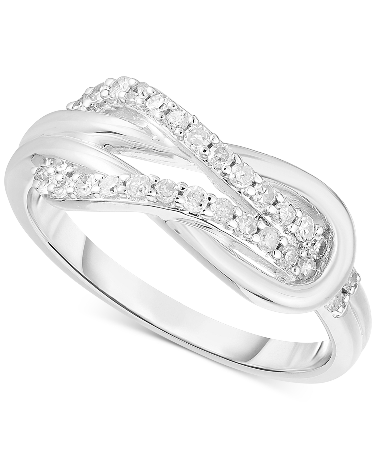 Diamond Interlocking Loop Ring (1/4 ct. t.w.) in 14k Gold-Plated- Sterling Silver