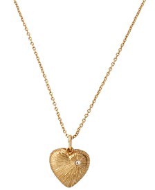 Gold-Tone & Gemstone Heart Reversible Pendant Necklace, 16" + 2" extender