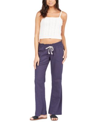 Juniors' Oceanside Wide-Leg Drawstring Pants 
