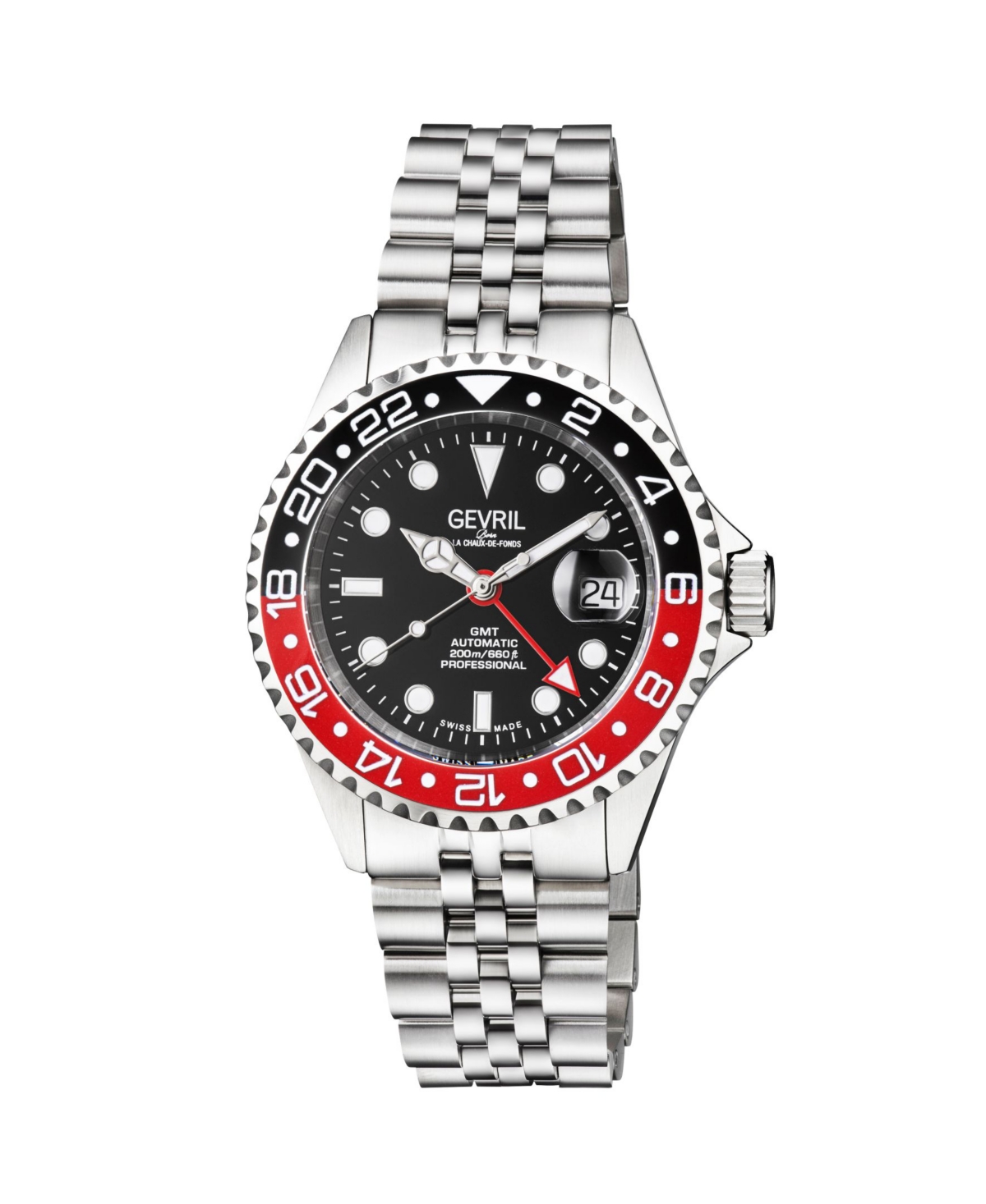 Gevril Men's Wall Street Silver-tone Ion Plating Swiss Automatic Bracelet Watch 43 Mm In Silver Tone