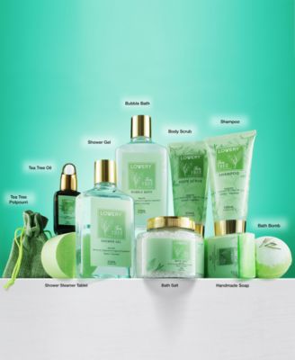 Tea Tree Home Spa Body Care Gift Set, Natural Bath Gift Basket, 15 Piece