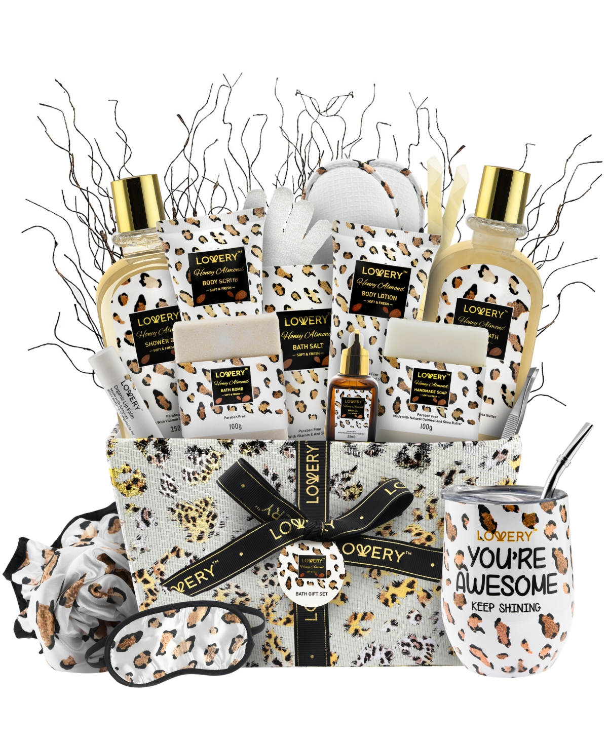 21-Pc. Honey Almond Home Spa Body Care Gift Set