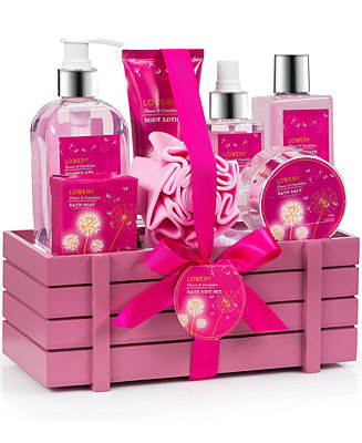 Lovery Flower Dandelion Bath Body Self Care Package Gift Basket, 8 ...