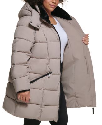 dkny plus size puffer coat