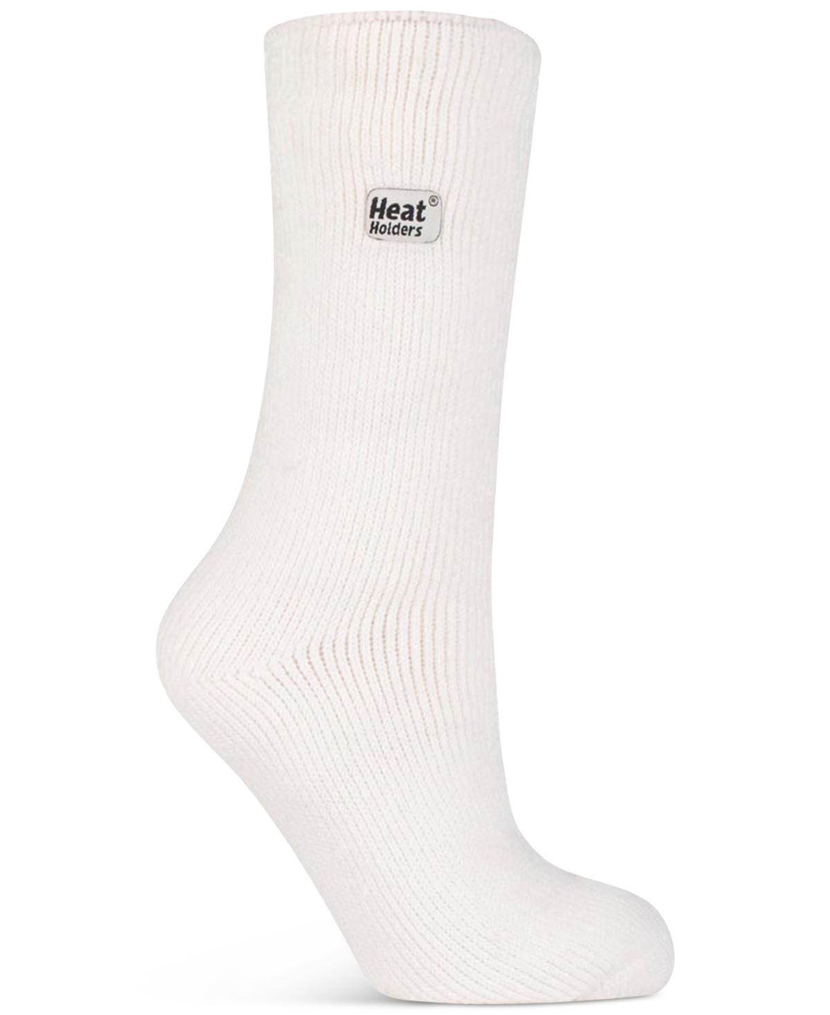 Heat Holders Women's Camellia Solid Crew Socks In White