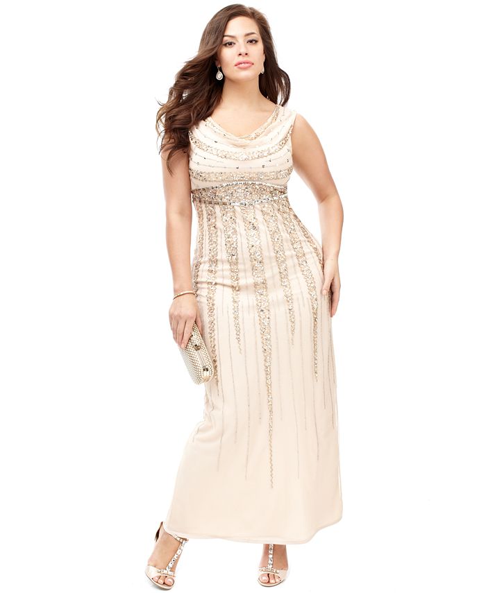 Patra The Dress Diaries Plus Size Cowl-Neck Evening Dress Look - Macy's