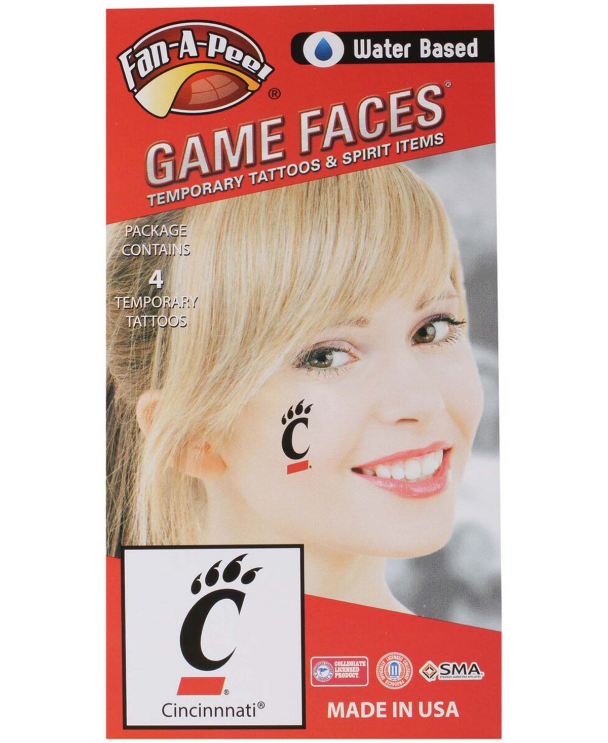 Innovative Adhesives Multi Cincinnati Bearcats Temporary Tattoos, Pack