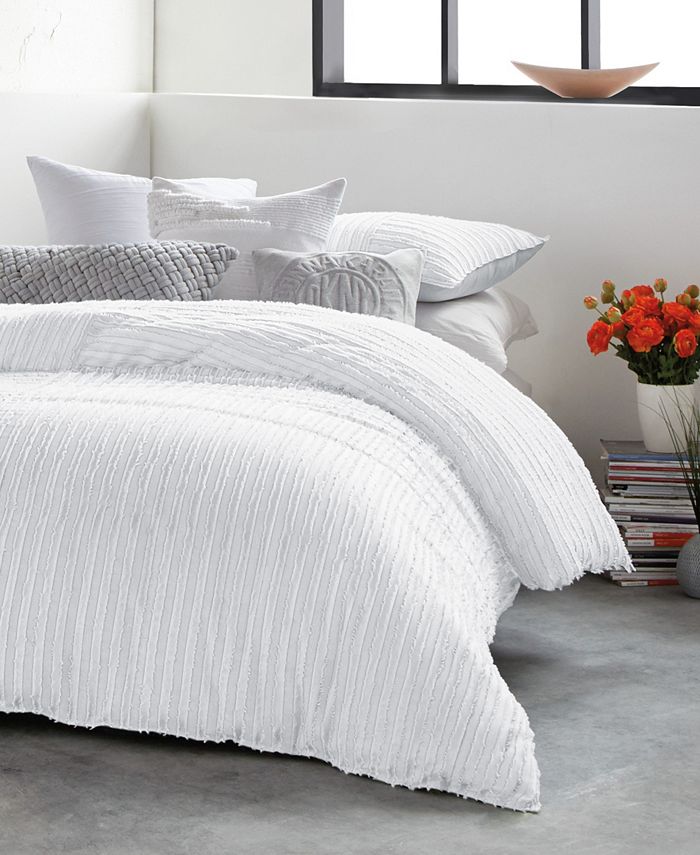 DKNY Clipped 3 Piece Duvet Cover Set, King Macy's