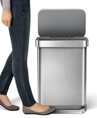 55 Liter Rectangular Kitchen Trash Can with Liner Pocket