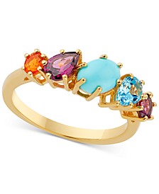 Multi-Gemstone Statement Ring (1-7/8 ct. t.w.) in 18k Gold-Plated Sterling Silver