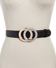 Two-Tone Double-Circle Buckle Belt, Created for Macy's