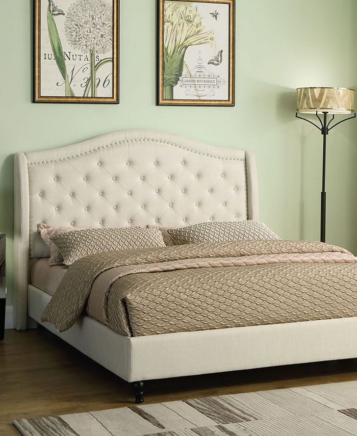 Best Master Furniture Myrick Upholstered Tufted Platform Bed, Queen