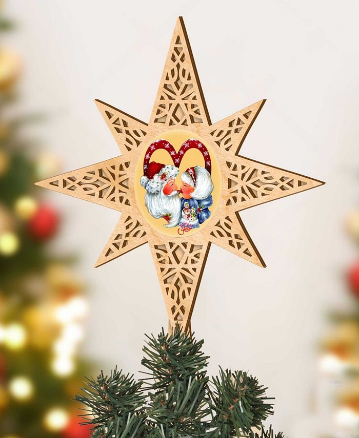 Designocracy Merry Kissmas Wooden Tree Topper Macy's