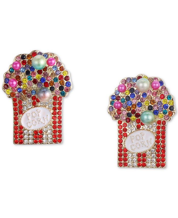 INC International Concepts GoldTone Pavé & Imitation Pearl Popcorn