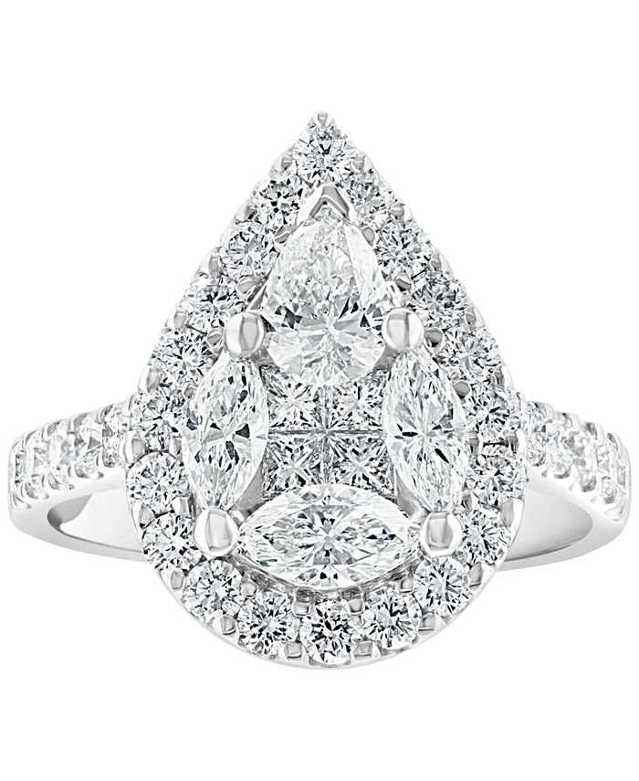 EFFY Collection EFFY® Diamond Multi-Shape Teardrop Cluster Ring (2 ct ...