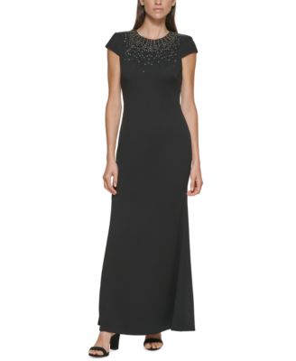 Vince Camuto Petite Embellished-Neck Gown Macy's