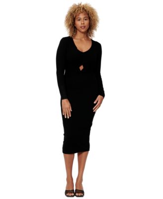 macy's black dress long sleeve