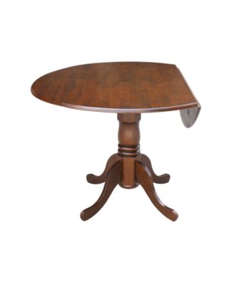 42" Dual Drop Leaf Table with 4 Cross Back Dining Chairs - 5 Piece Dining Set