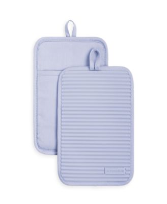 Ribbed Soft Silicone Pot Holder Set, 2 Piece