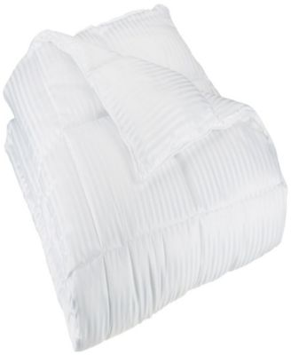 Superior Striped Down Alternative Comforter Collection In White