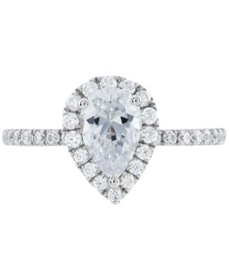 IGI Certified Lab Grown Diamond Pear-Cut Halo Engagement Ring (1-1/2 ct. t.w.) in 14k White Gold