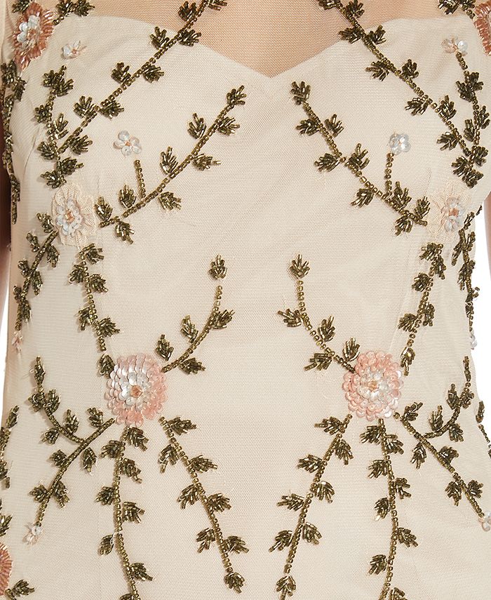 Adrianna Papell Embroidered MeshOverlay Dress Macy's